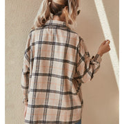 New Style Long-sleeved Plaid Jacket Shirt Top