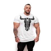 Muscular Man Fitness Short-Sleeved Stretch Round Neck Fitness T-Shirt Hot Style