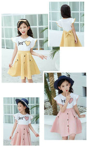 Summer Plaid Korean Style Big kids Children Girls Summer Western Style Princess Skirt