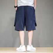 Men's Linen Pants Men's Shorts Plus Size Loose Casual Five-point Pants