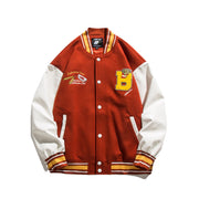 Couple Loose Casual Baseball Uniform French Fries Embroidered Jacket