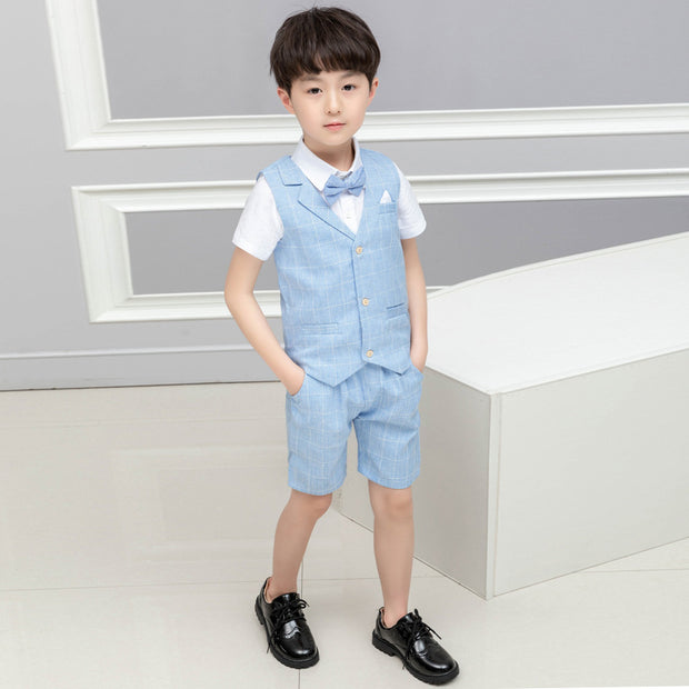 Boys' Suit Dress Vest Shorts Baby Suit