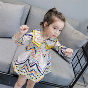 Girls Autumn Clothing Dress Western Style Big Children Floral Girl's Dress