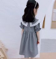 Western Style Cotton Plaid Girls Dress