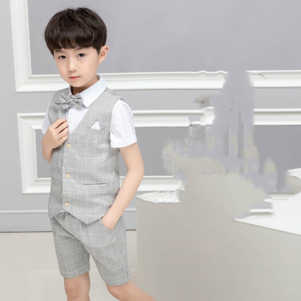 Boys' Suit Dress Vest Shorts Baby Suit